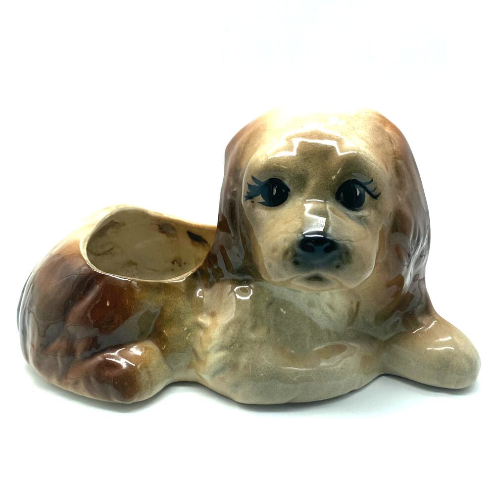 Vintage Puppy planter,‎ Cocker Spaniel Mid Century 7.5x4x3.5 W